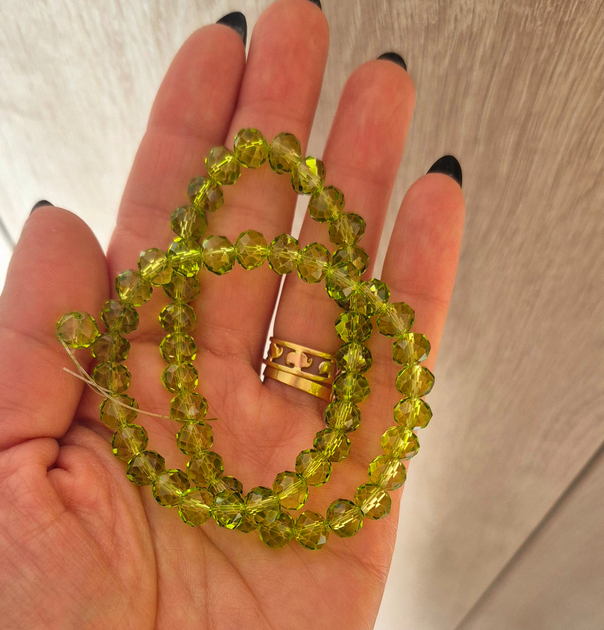 Cristal 8 mm verde manzana traslúcido