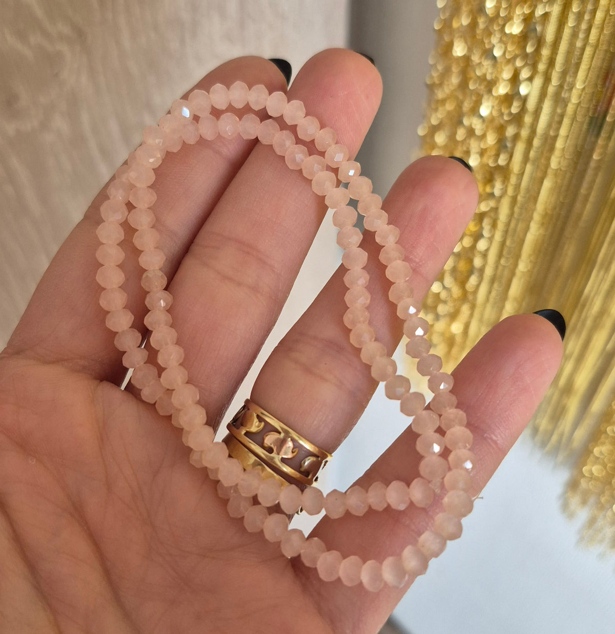 Cristal 4mm Rosa/beige traslúcido