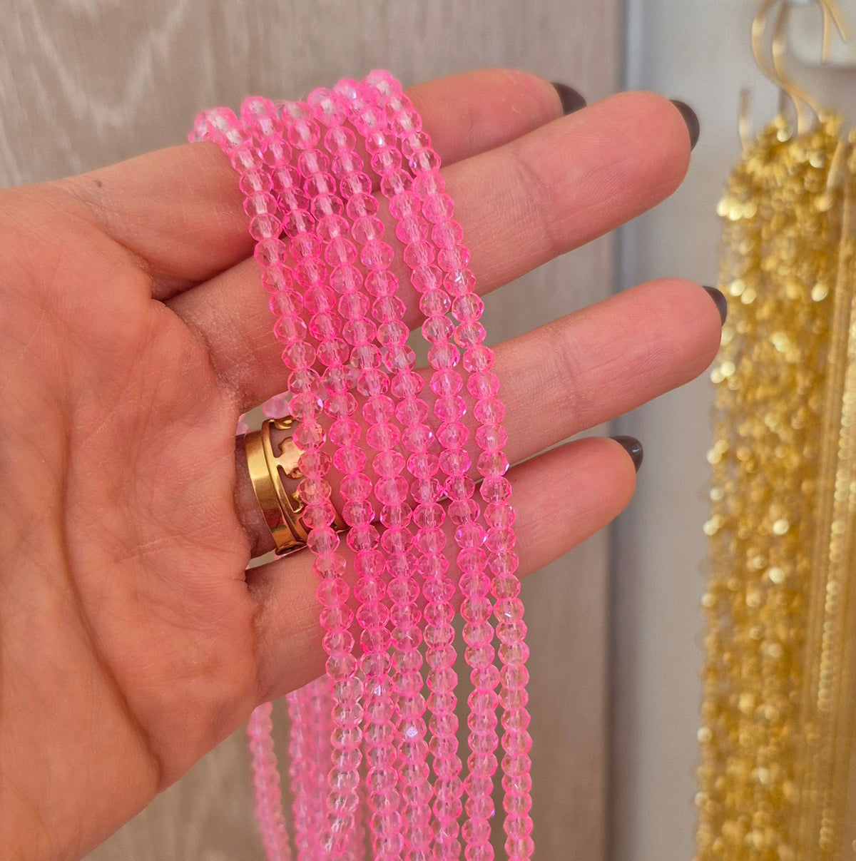 Cristal 4mm rosado traslúcido