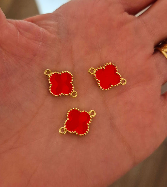 Trébol esmaltado rojo conector