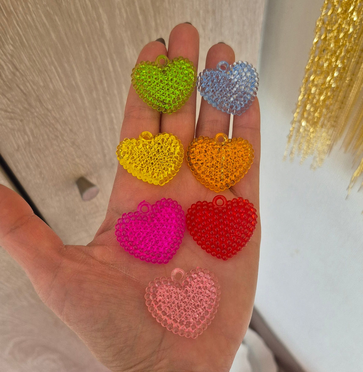 Corazones acrílicos para colgar