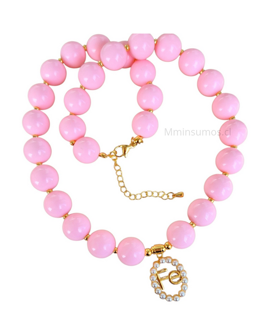Collar chicle Rosado Fé