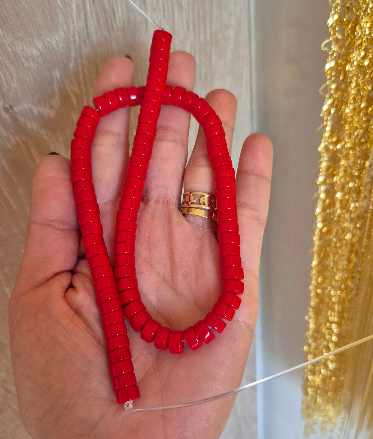Discos de vidrio grandes rojo