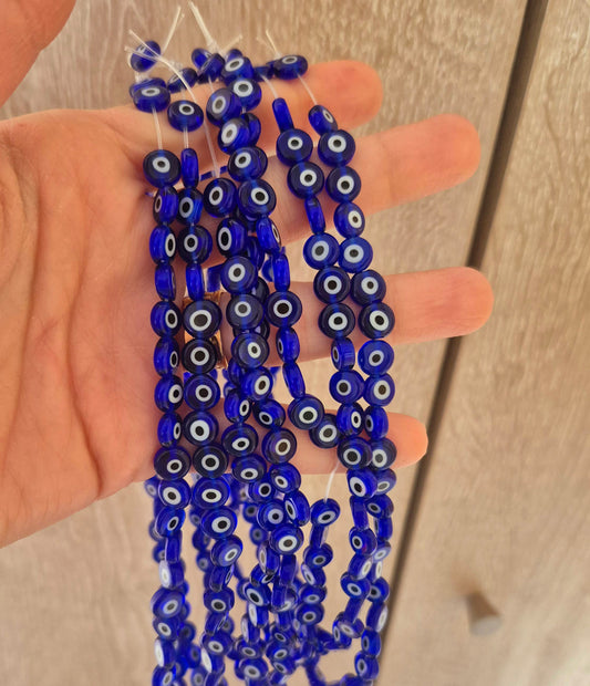 Ojo turco plano 6mm Azul rey