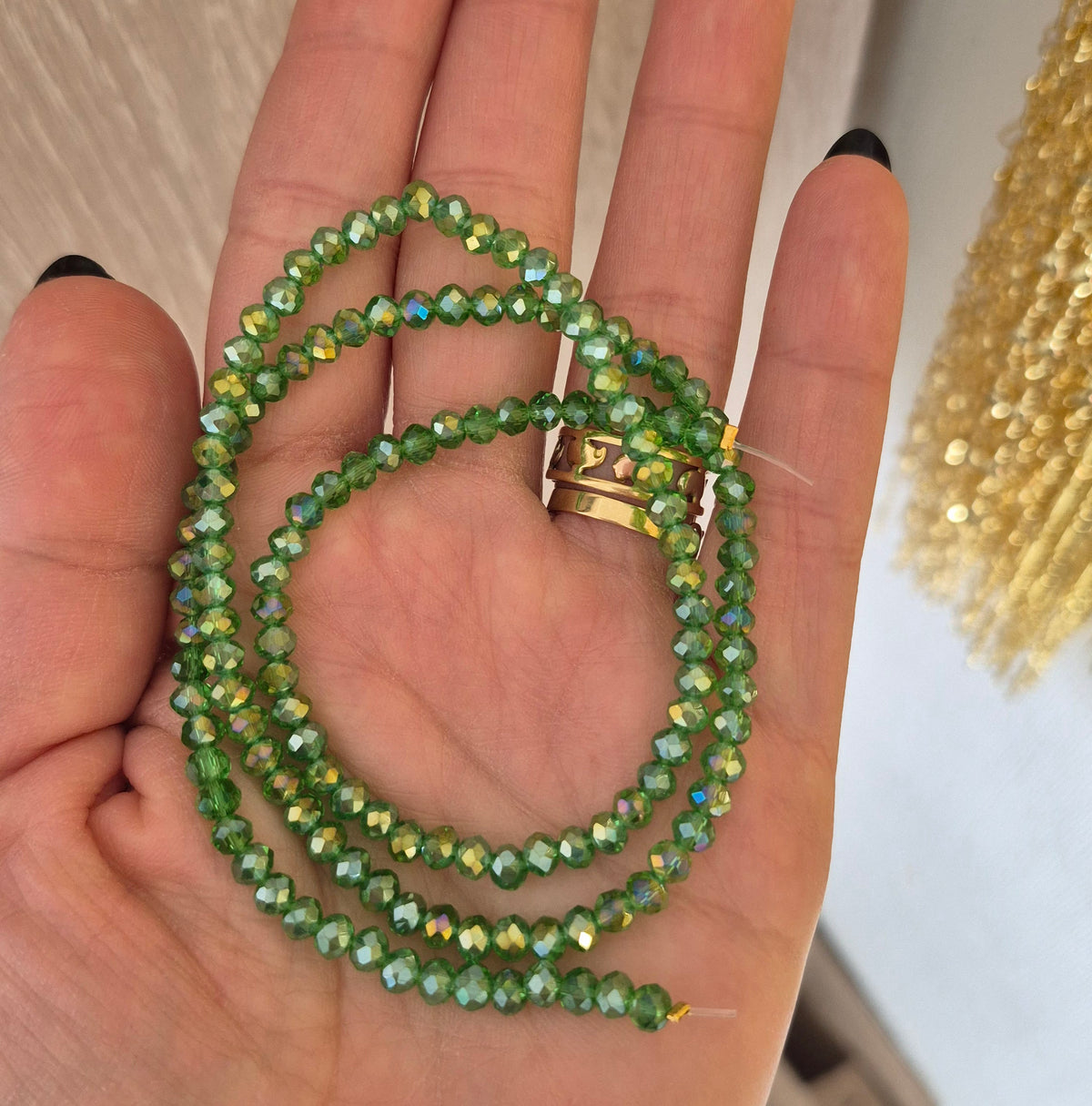 Cristal 4mm Verde hoja tornasol