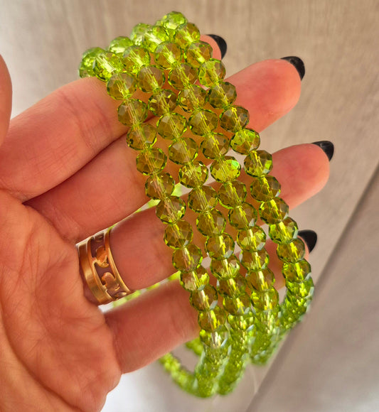 Cristal 8 mm verde manzana traslúcido