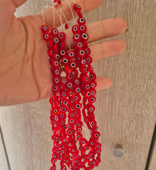 Ojo turco plano 6mm Rojo