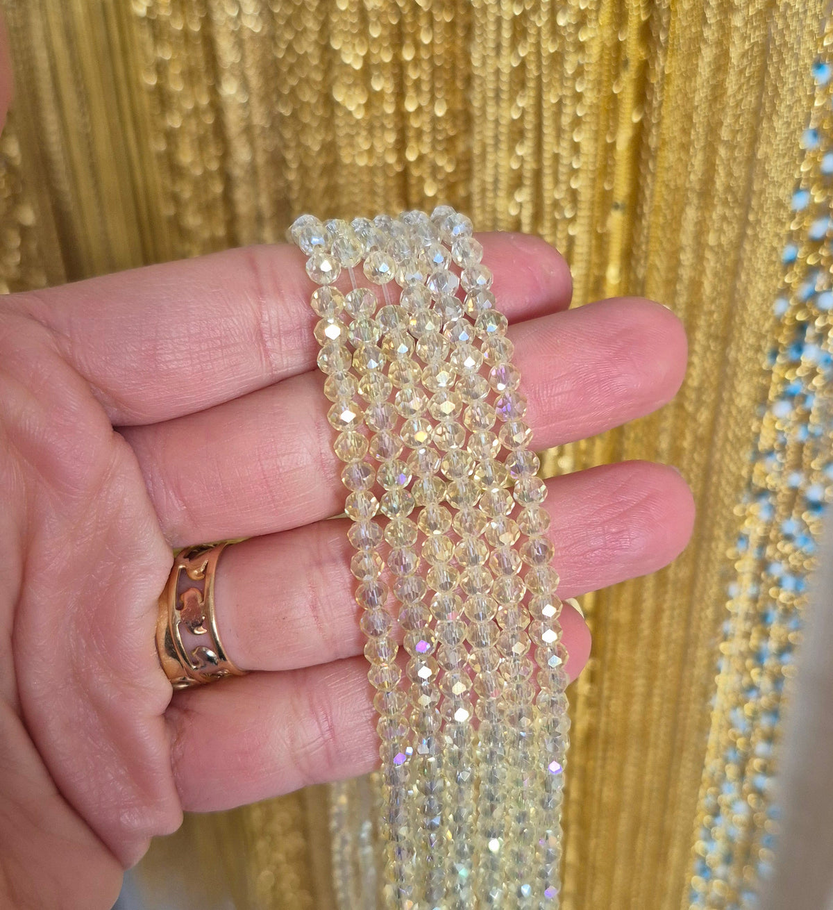 Cristal 4mm Amarillo pastel tornasol